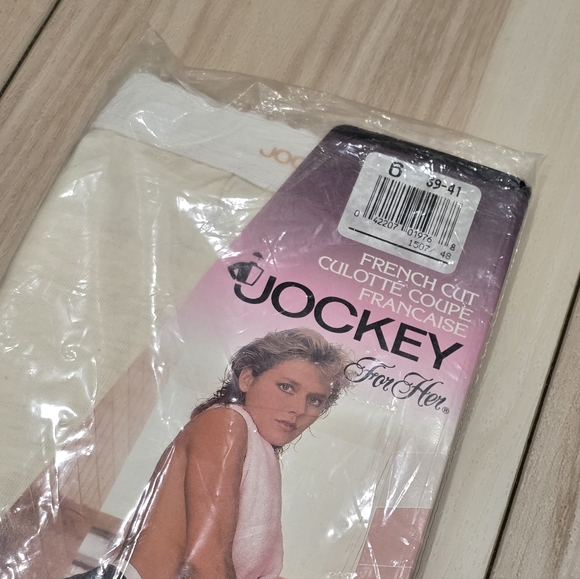 1 Pair Vintage 1990 Jockey French Cut White Cotton Briefs Size 6 - Picture 4 of 9